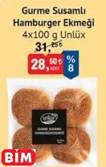 UNLÜX GURME SUSAMLI HAMBURGER EKMEĞİ